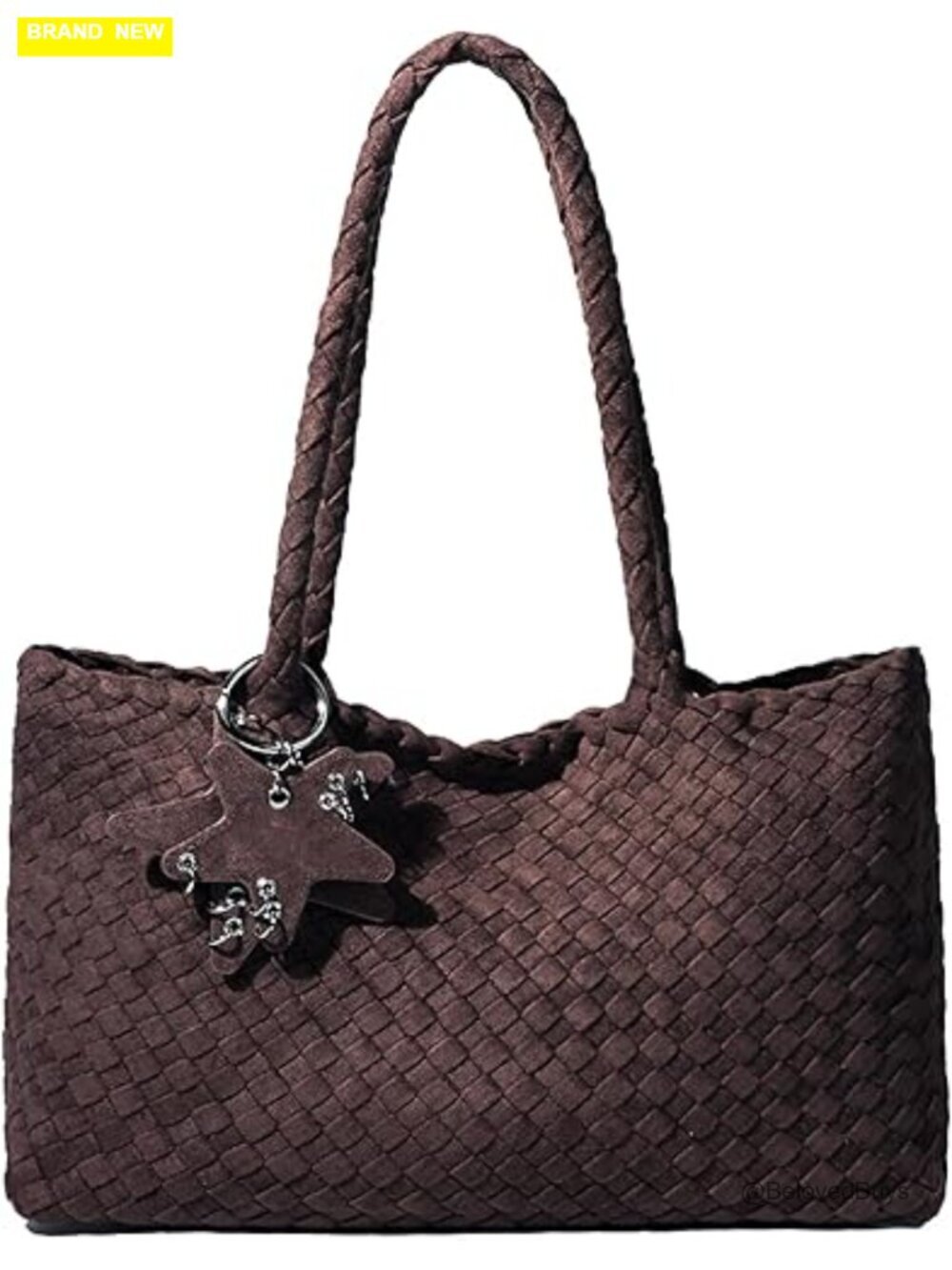 Woven Vegan Leather Hobo Shoulder Bag Tote Handbag for Women
